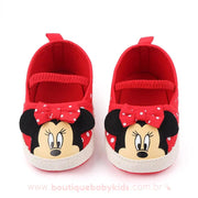 Sapatilha Bebê Disney Minnie Mouse Poá Vermelho - Boutique Baby Kids
