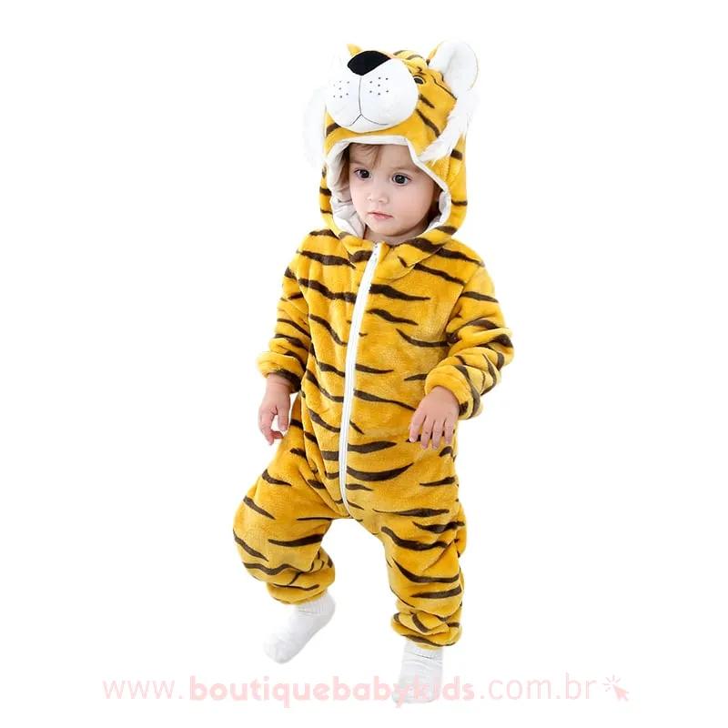 Macacão Bebê Fantasia Tigre
