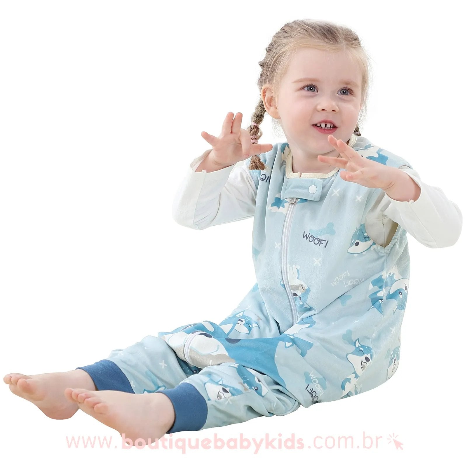 Saco de Dormir Infantil Lobo Azul - 1 a 6 Anos - Frete Grátis - Boutique Baby Kids