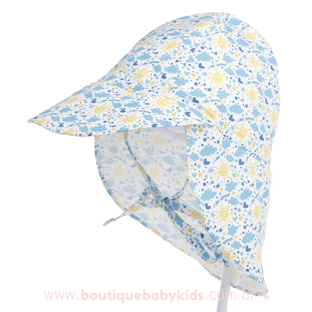 Chapéu Praia Infantil Proteção UV Estampado