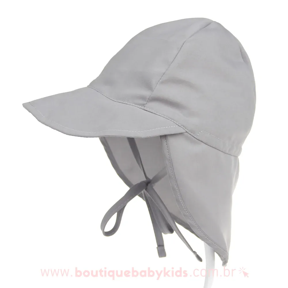 Chapéu Praia Infantil Proteção UV Cinza