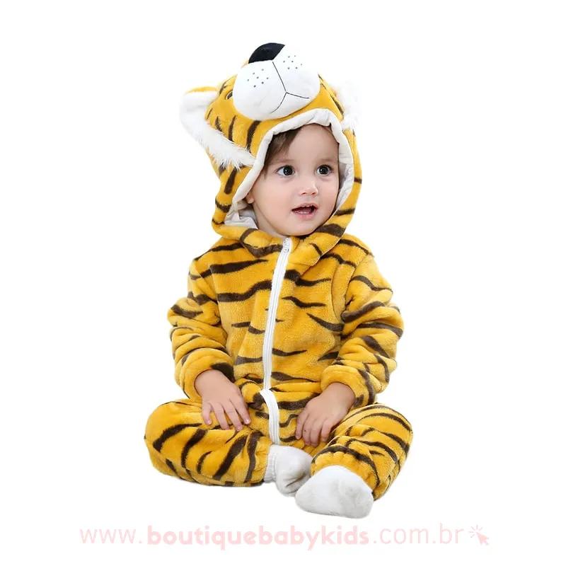 Macacão Bebê Fantasia Tigre