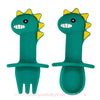 Kit Talheres em Silicone Dinossauro Verde - Boutique Baby Kids