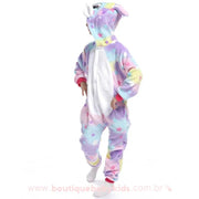 Pijama Infantil Kigurumi Fantasia Coelhinha Lilás Estrelado - Boutique Baby Kids