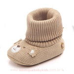 Bota Bebê Tricot Ursinho Bege - Boutique Baby Kids
