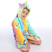 Roupão Infantil Kigurumi Unicórnio Colorido Arco-Íris com Capuz - Boutique Baby Kids
