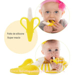 Mordedor Bebê Massageador de Gengiva Banana em Silicone
