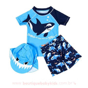Conjunto de Praia Infantil Tubarão Azul - Boutique Baby Kids