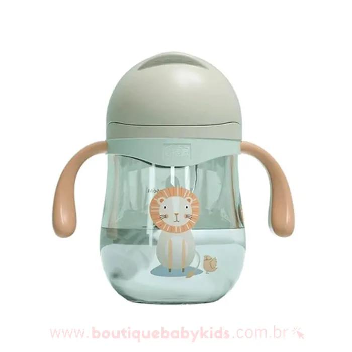 Copo com Alça e Canudo Leãozinho 260ml - Boutique Baby Kids