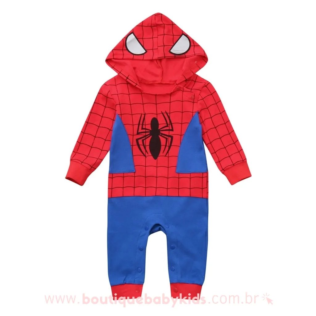 Macacão Bebê Fantasia Herói Homem Aranha - Boutique Baby Kids