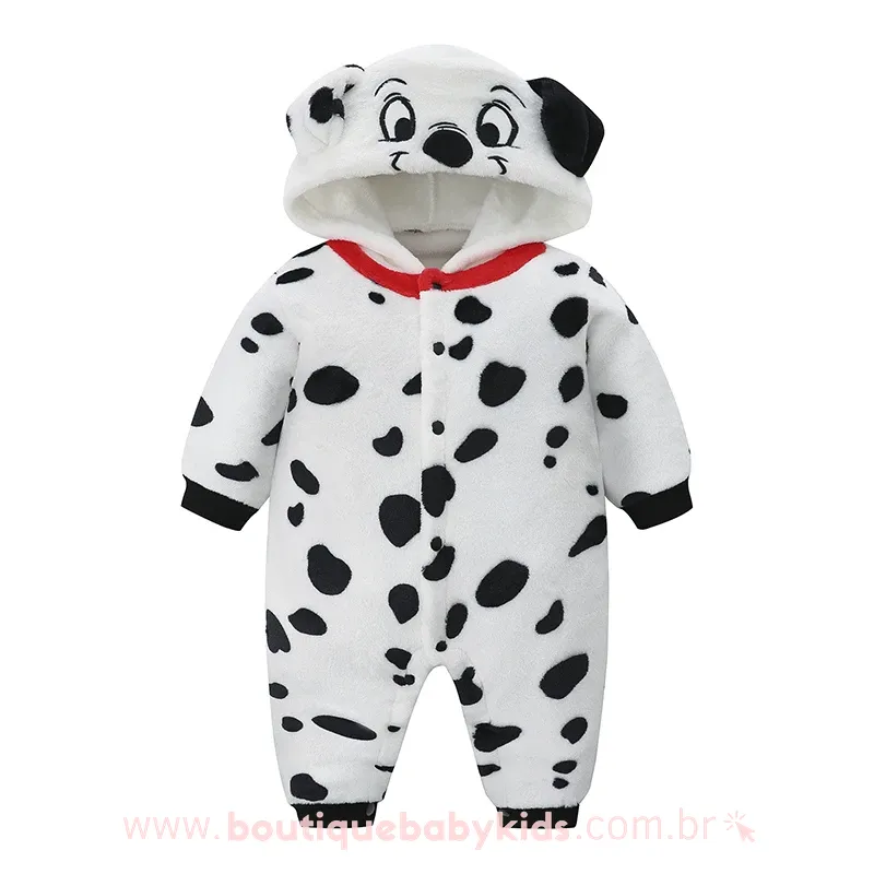 Macacão Bebê Fantasia Cachorrinho 101 Dálmatas Mesversário - Boutique Baby Kids