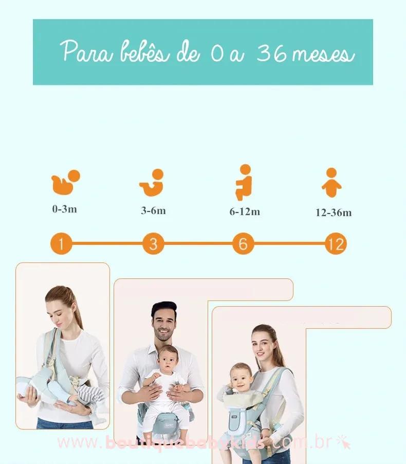 Canguru Ergonômico com Assento Hipseat - Boutique Baby Kids