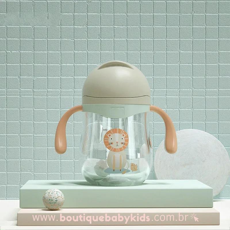 Copo com Alça e Canudo Leãozinho 260ml - Boutique Baby Kids