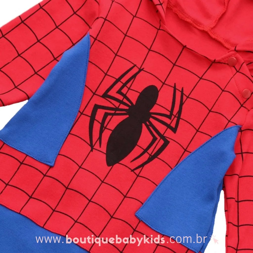 Macacão Bebê Fantasia Herói Homem Aranha - Boutique Baby Kids