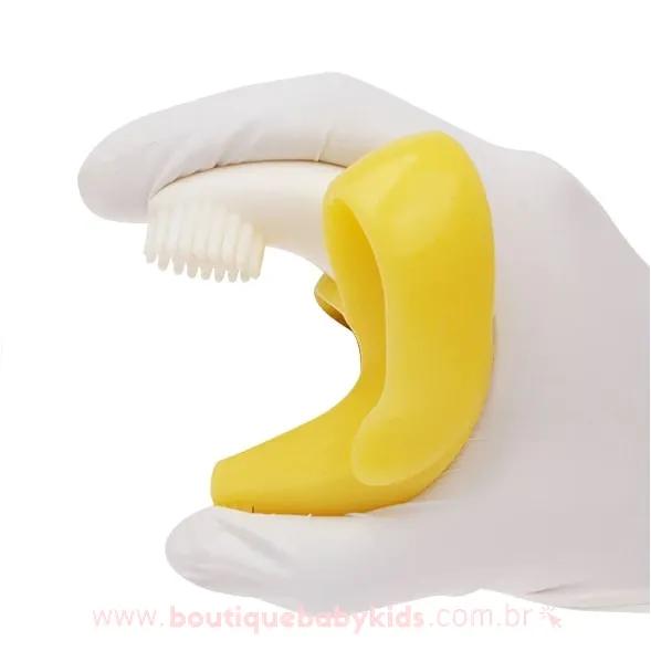Mordedor Bebê Massageador de Gengiva Banana em Silicone