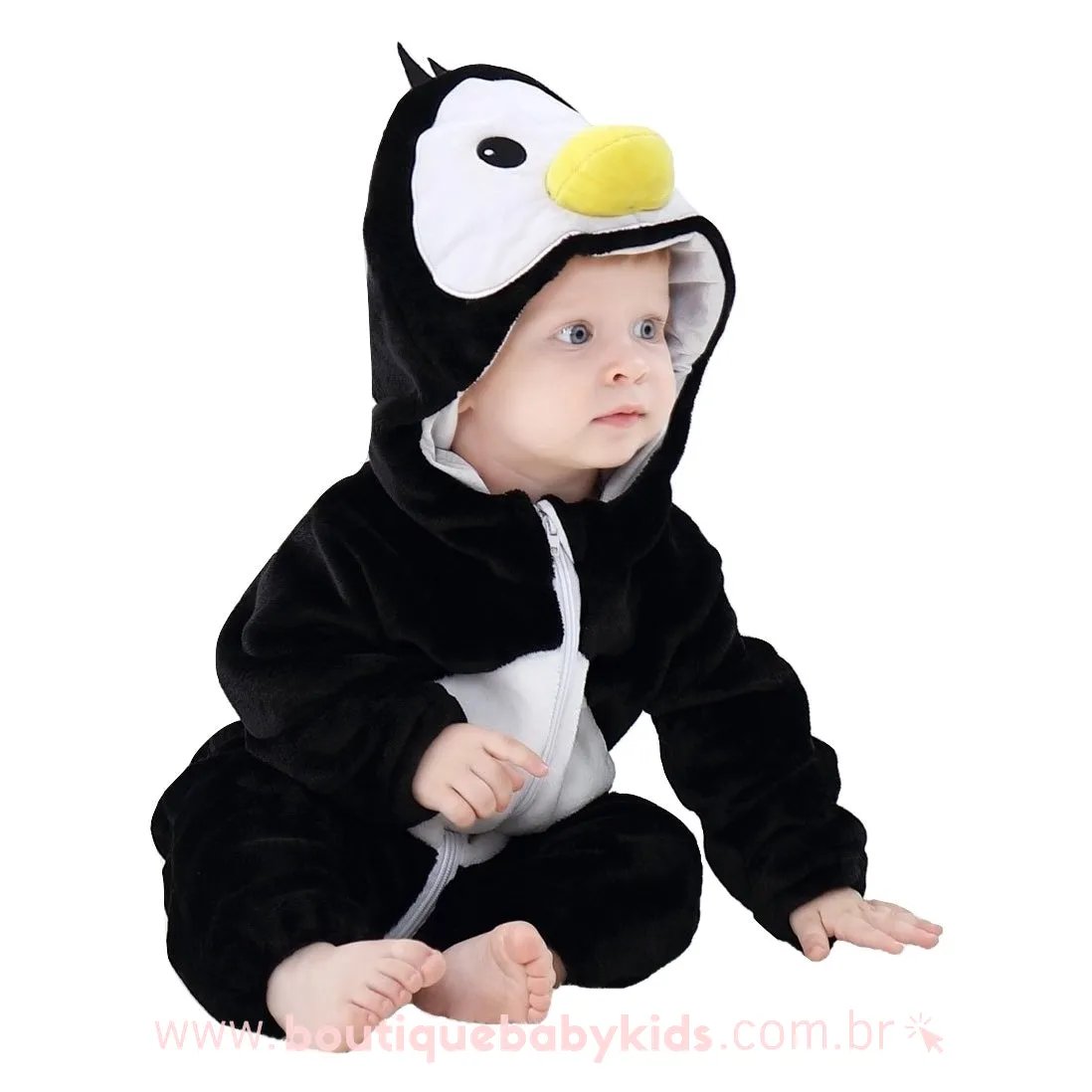 Macacão Bebê Inverno Fantasia Pinguim - Boutique Baby Kids