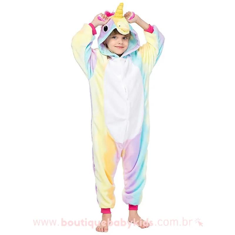 Pijama Infantil Fantasia Unicórnio Colorido - Boutique Baby Kids