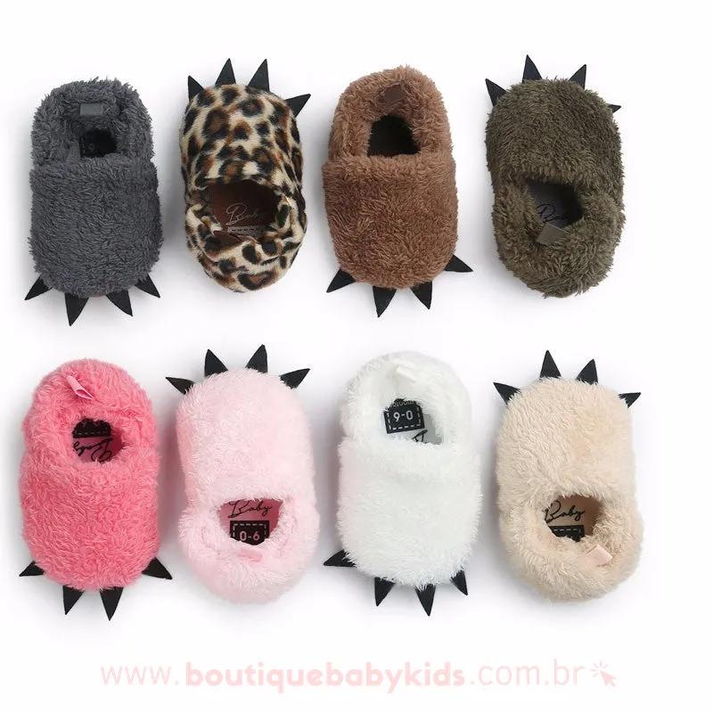Pantufa Bebê Inverno Patinhas - Boutique Baby Kids