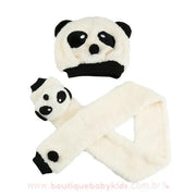 Gorro Cachecol Bebê Inverno Ursinho Panda - Boutique Baby Kids