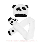 Gorro Cachecol Bebê Inverno Ursinho Panda - Boutique Baby Kids