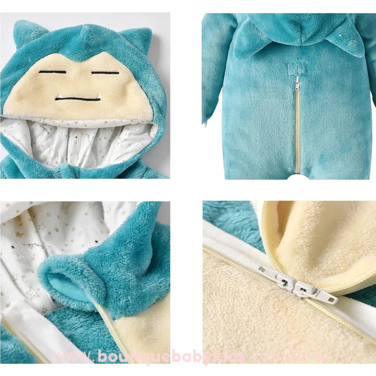 Macacão Bebê Fantasia Bichinho Pokémon Snorlax – Boutique Baby Kids